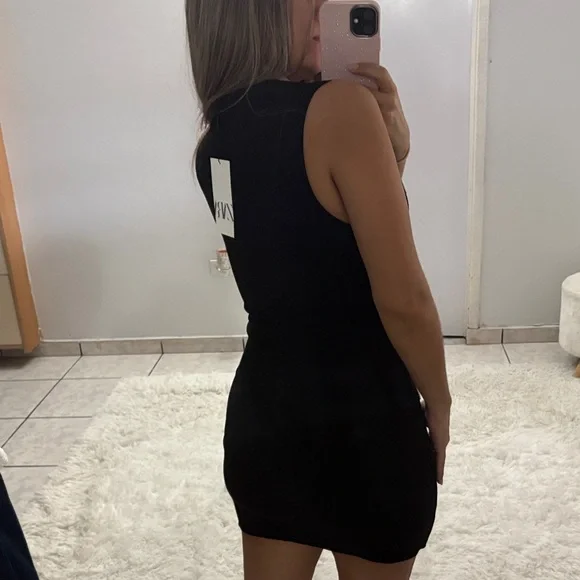 Zara Viral Black Mini Dress with White Trim – NWT - Picture 2 of 3
